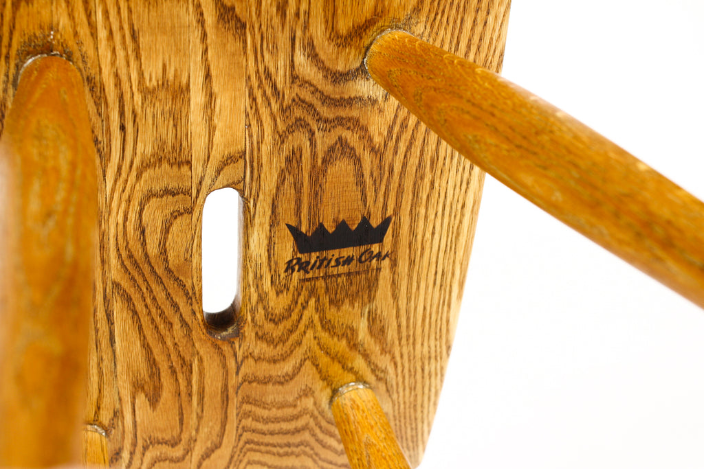 #2197 — Danish Modern Mid Century Vintage White Oak Milking Stool — British Oak