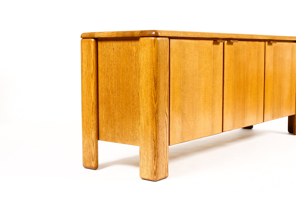 #2208 — Vintage Mid Century 70’s Chunky White Oak Credenza / Sideboard — Glenn of California