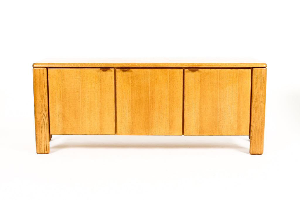 #2208 — Vintage Mid Century 70’s Chunky White Oak Credenza / Sideboard — Glenn of California