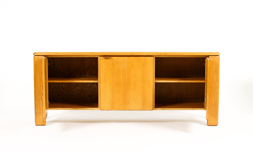 #2208 — Vintage Mid Century 70’s Chunky White Oak Credenza / Sideboard — Glenn of California