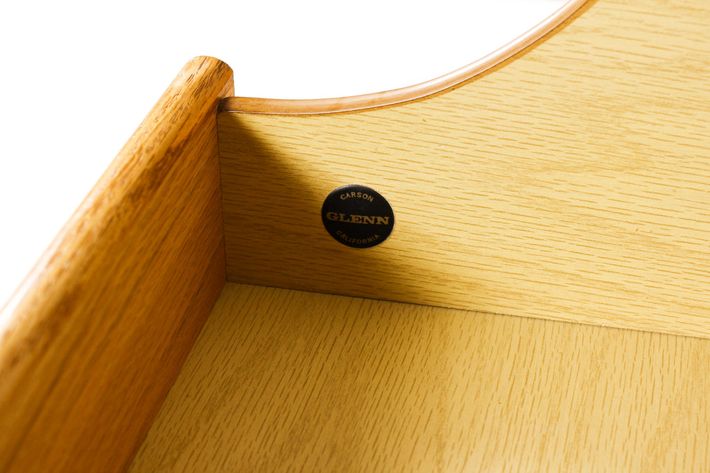 #2208 — Vintage Mid Century 70’s Chunky White Oak Credenza / Sideboard — Glenn of California