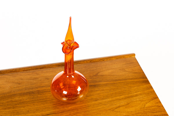 2114 — Vintage Mid Century Blenko Art Glass Decanter / Bottle