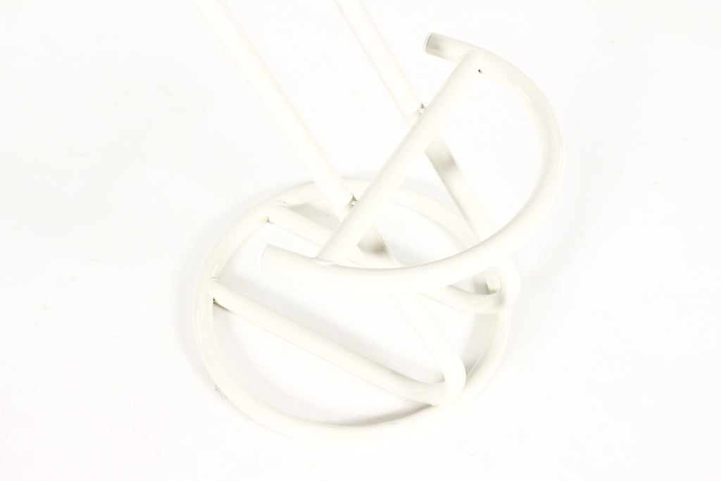 #2149 —Mid Century Vintage Modernist French Barstools — Louis Sognot — Tan Leather — Set of 3