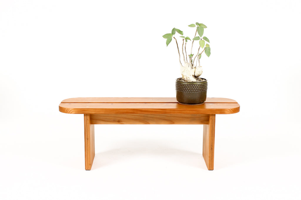 #2081 — Custom Modernist California Heart Redwood Rift Bench — Indoor / Outdoor — White Oak Detailing