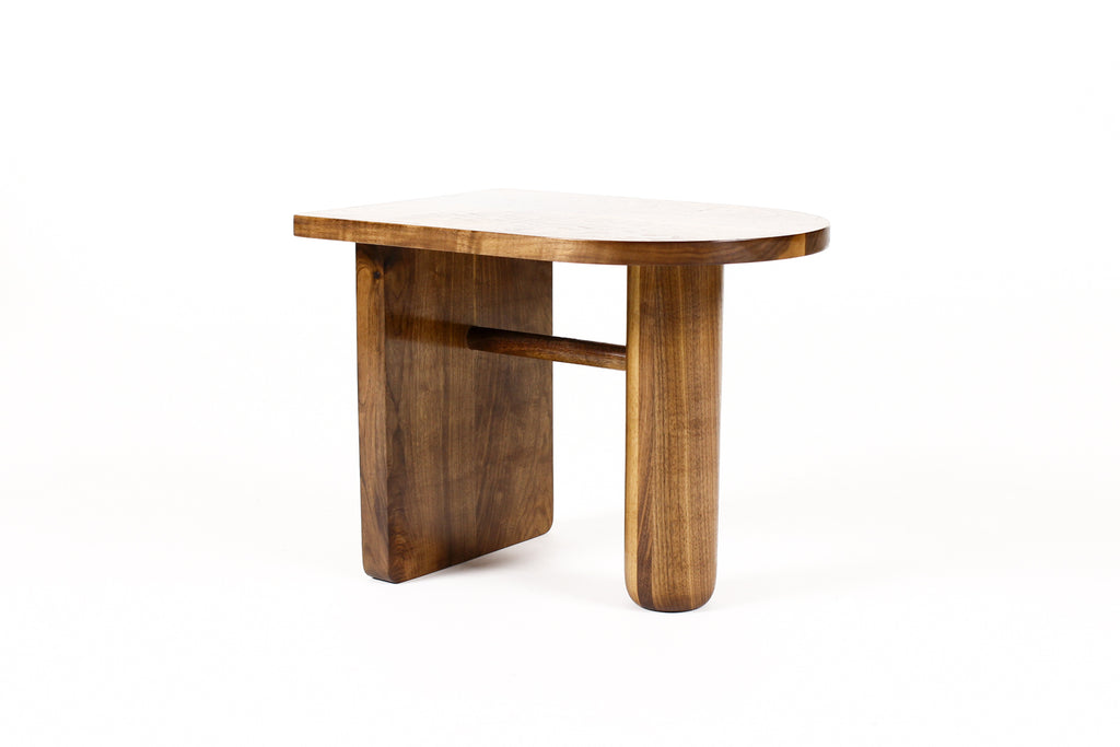 #2066 — Custom Modernist Rectangular Side / End Table  — Ventana — Walnut + White Oak