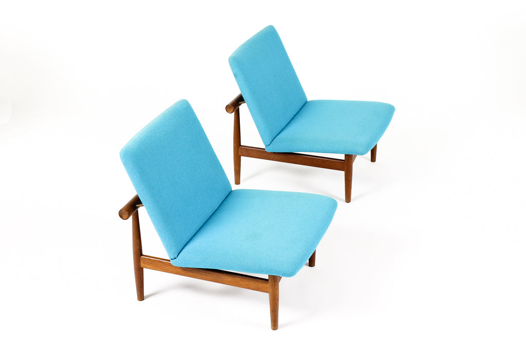 #2096 – Danish Modern / Mid Century Teak ‘Japan’ Lounge Chairs – Finn Juhl for France + Son — Pair — Restoration Included
