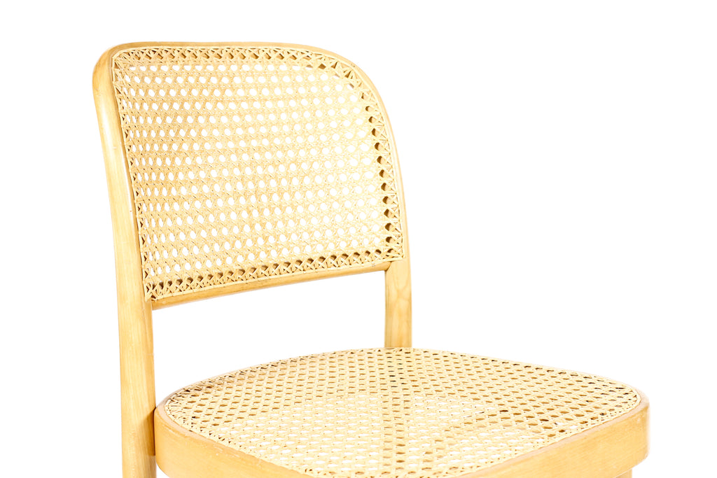 #2074 — Mid Century Vintage Thonet Prague #811 Bar stools — Bentwood + Cane — Pair