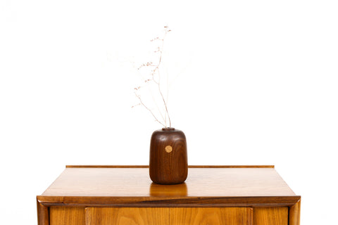 #2117 - Studio Craft Modernist Walnut Stem Vase — Lathe Turned — SV1