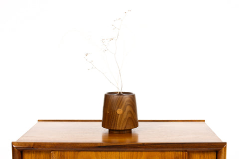 #2118 - Studio Craft Modernist Walnut Stem Vase — Lathe Turned — SV2