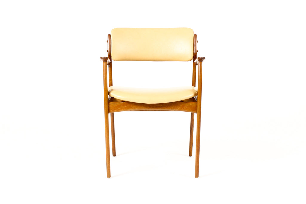 #2249 — Danish Modern / Mid Century Teak Armchair Model 50 - Erik Buch for OD Mobler — Tan Leather
