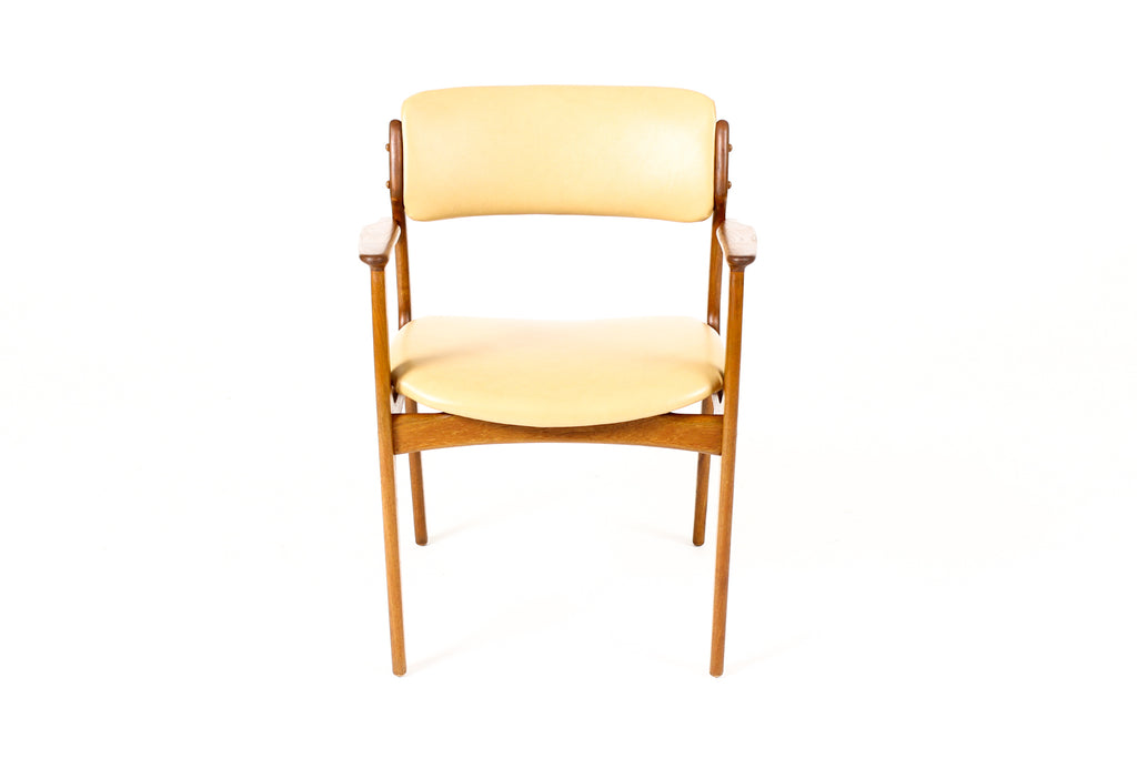#2249 — Danish Modern / Mid Century Teak Armchair Model 50 - Erik Buch for OD Mobler — Tan Leather