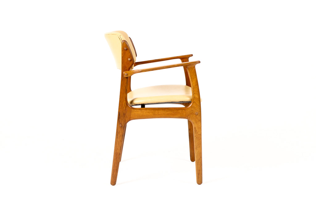 #2249 — Danish Modern / Mid Century Teak Armchair Model 50 - Erik Buch for OD Mobler — Tan Leather