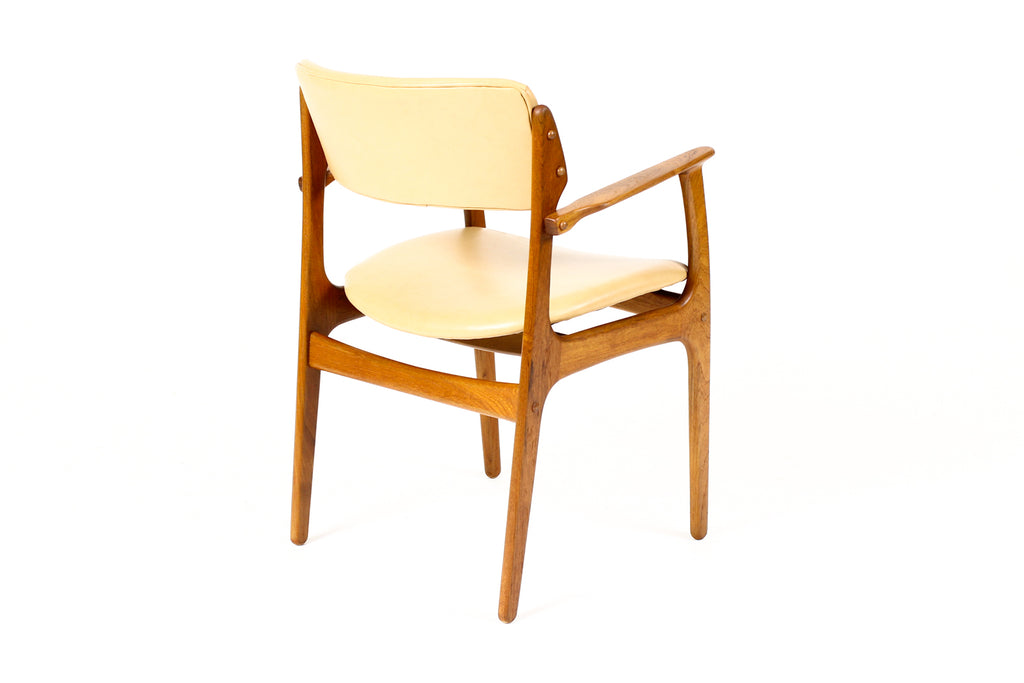#2249 — Danish Modern / Mid Century Teak Armchair Model 50 - Erik Buch for OD Mobler — Tan Leather