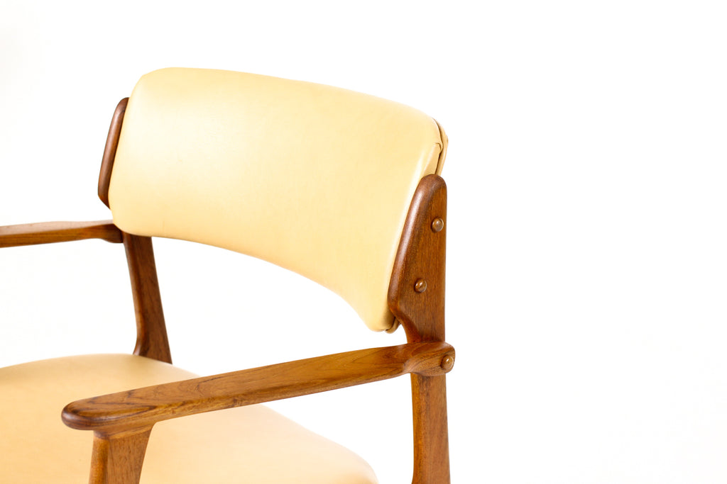 #2249 — Danish Modern / Mid Century Teak Armchair Model 50 - Erik Buch for OD Mobler — Tan Leather