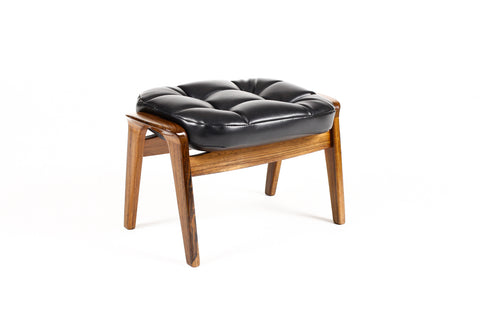 Danish Modern Mid Century Rosewood Scoop Ottoman / Footstool — R. Huber