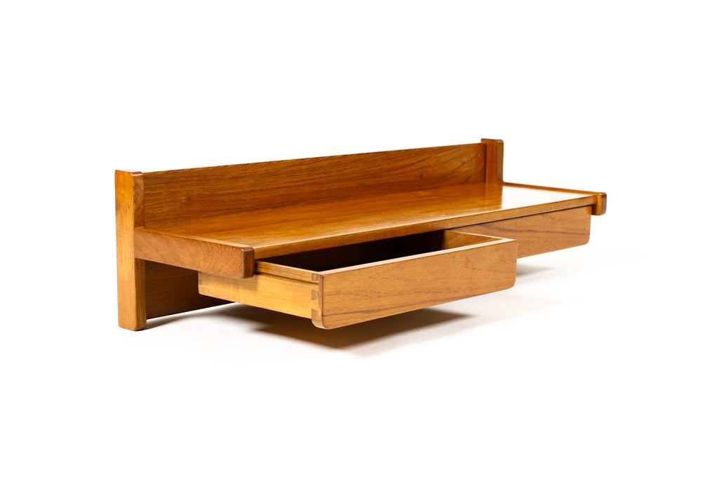 #2239 — Danish Modern / Mid Century Teak Wall Mounted Console — Askel Kjersgaard for Odder