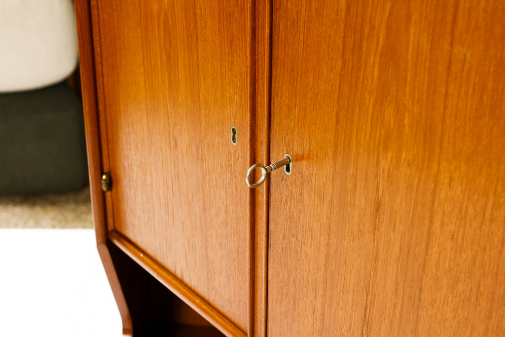 #2140 — Danish Modern / Mid Century Teak Corner Bar Cabinet — Johannes ...