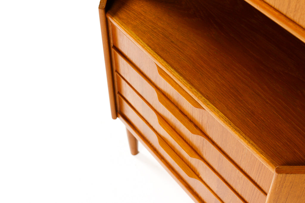 #2140 — Danish Modern / Mid Century Teak Corner Bar Cabinet — Johannes ...