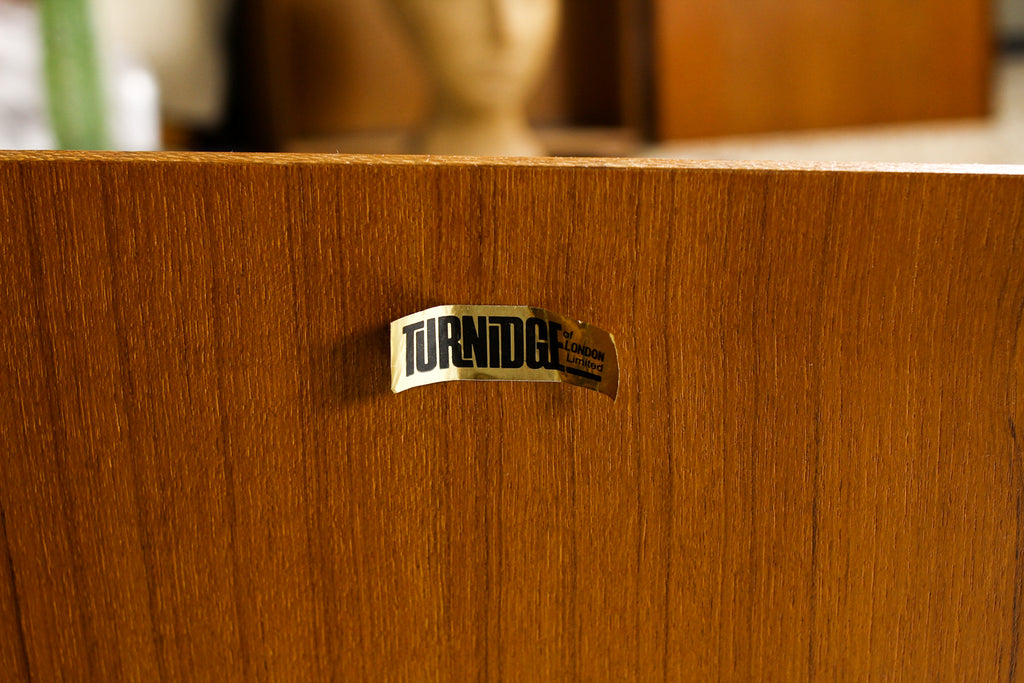 #2141 — Danish Modern / Mid Century Teak Angular Dry Bar with Display Cabinet — Turnidge