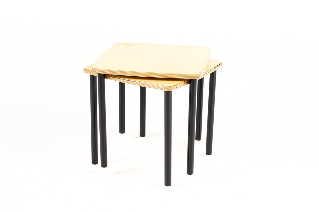 #2182 - Modernist / Minimalist Plywood + Tubular Steel Square Stacking ...