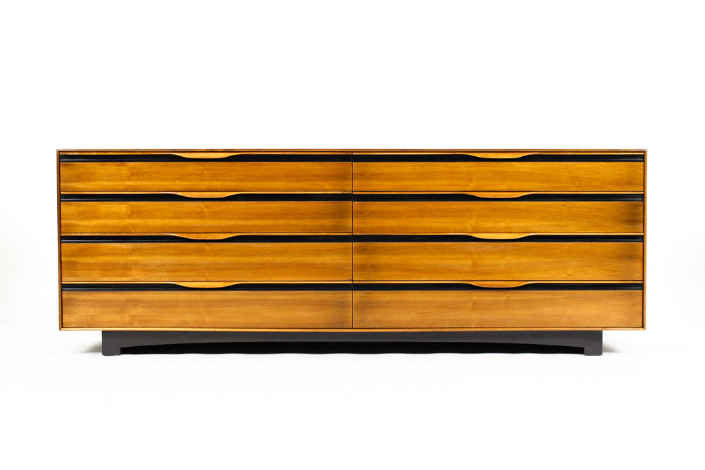 #2074 — Mid Century Vintage Large Walnut Dresser — John Kapel for Glenn of California — 8 Drawers