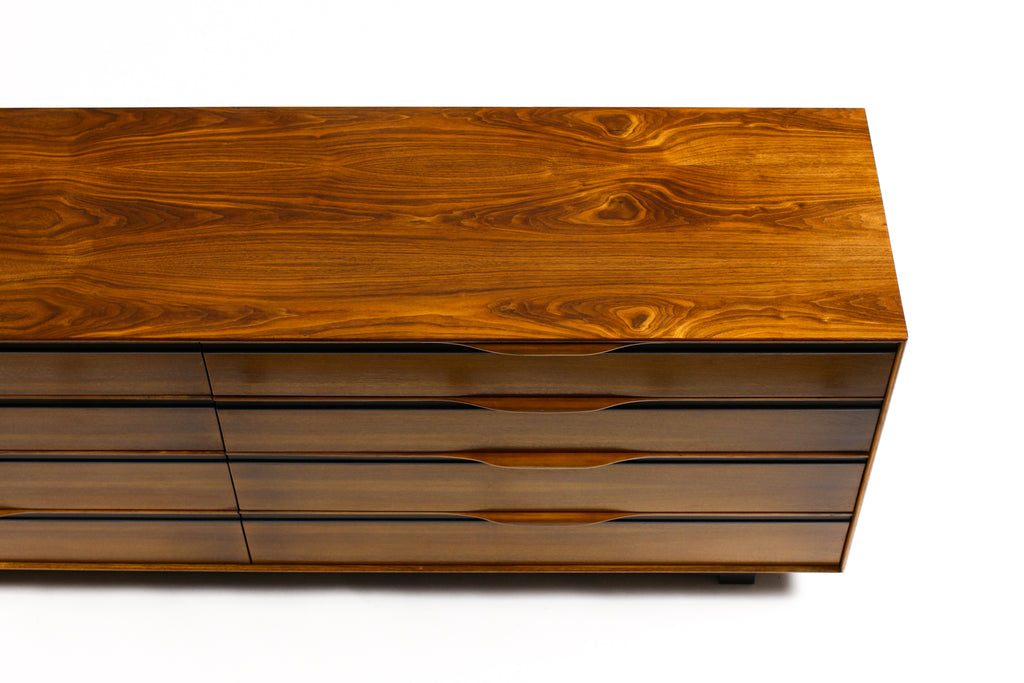 #2074 — Mid Century Vintage Large Walnut Dresser — John Kapel for Glenn of California — 8 Drawers