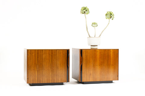 #2169 — Mid Century Vintage Walnut Nightstand / Bedside Cabinet— John Kapel for Glenn of California — Pair