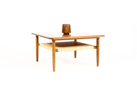 #2175 — Danish Modern / Mid Century Square Coffee Table — Kurt Østervig for Jason Mobler— Cane Shelf