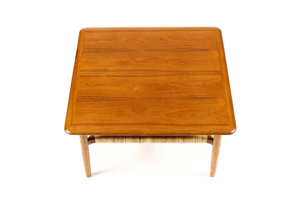 #2175 — Danish Modern / Mid Century Square Coffee Table — Kurt Østervig for Jason Mobler— Cane Shelf
