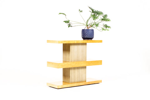 #2172 — Vintage Mid Century Maple Tiered Shelf / Console — Paul Frankl for Barzilay