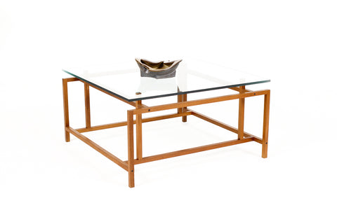 #2143 — Danish Modern / Mid Century Round Teak + Glass Coffee Table — Henning Norgaard for Komfort
