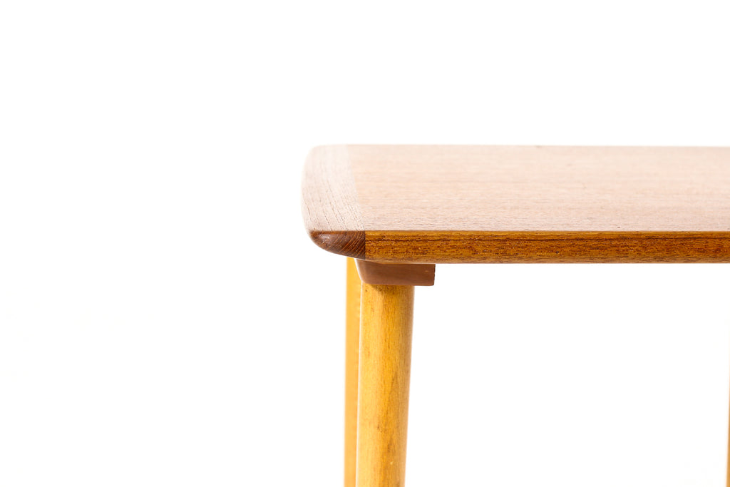 #2230 — Danish Modern Mid Century Teak Square Side Table / Plant Stand