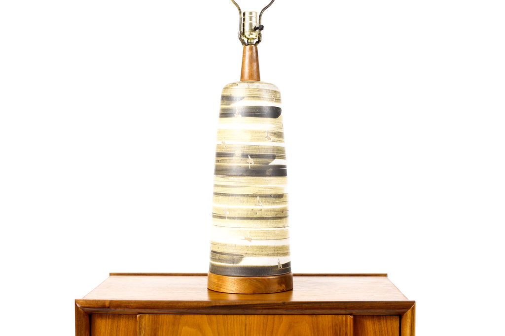 #2226 — Mid Century Vintage Table Lamp — Gordon + Jane Martz for Marshall Studios — Earthtone Glaze