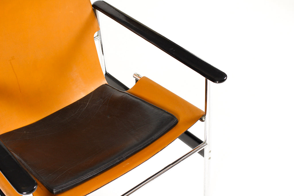 #2261 — Vintage Mid Century 657 Sling Lounge Chair — Charles Pollock for Knoll International — Chrome + Leather