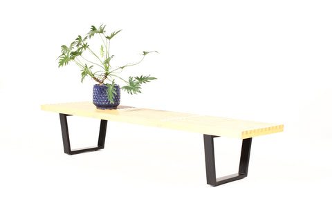 #2236 — Vintage Mid Century Platform Slat Bench— George Nelson for Herman Miller — 72”