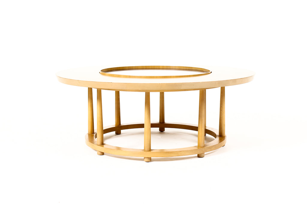 #2235 — Vintage Mid Century Round Lazy Susan Coffee Table — T.H. Robsjohn Gibbings for Widdicomb
