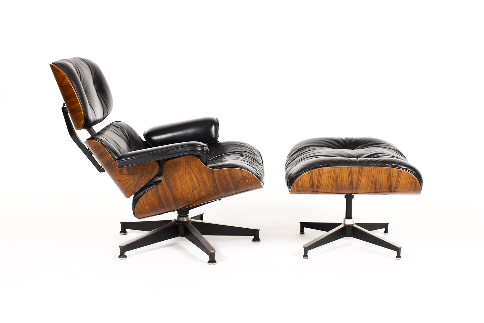 2160 — Mid Century Vintage Rosewood Lounge + Ottoman