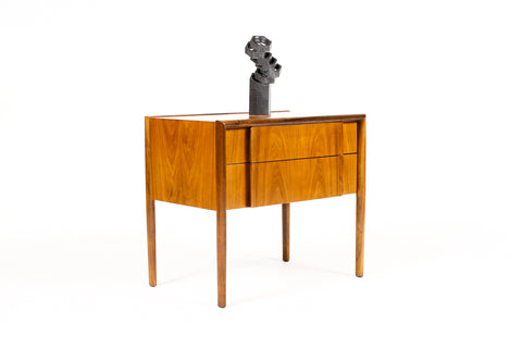 #2146 — Danish Modern / Mid Century Walnut Nightstand / Chest — Barney Flagg for Drexel Parallel