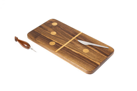 #2119 - Oversized Modernist Domino Serving / Cheese Board — Walnut + White Oak — 3 / 1