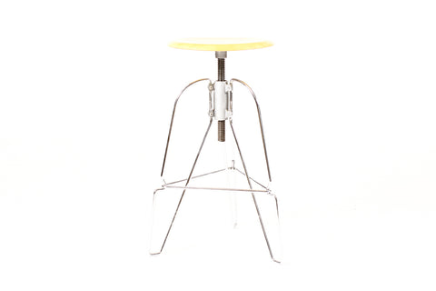#2244  — Vintage Post Modern Chrome + Maple Model 6 Barstool — Jeff Covey for Herman Miller