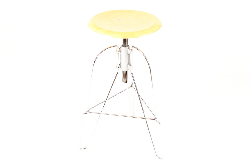#2244  — Vintage Post Modern Chrome + Maple Model 6 Barstool — Jeff Covey for Herman Miller