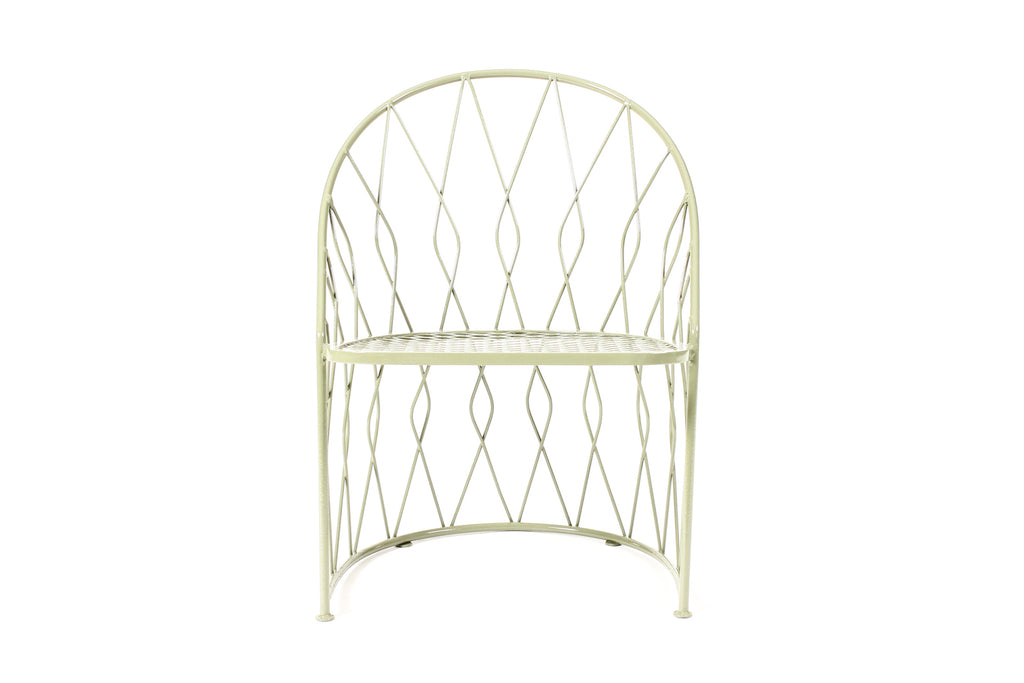 #2247 — Vintage Mid Century Jean Royere Style Wrought Iron Patio Chairs — John Salterini — Set of Four