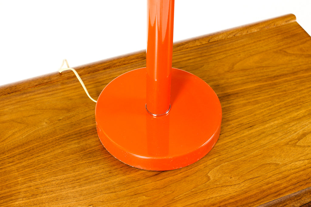 #2221 —  Vintage Mid Century 70’s Era Space Age Gooseneck Desk Lamp — Red Enamel