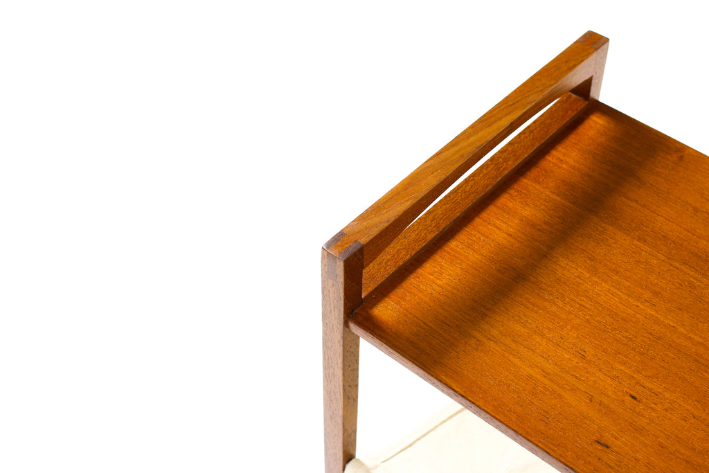 #2231 — Danish Modern / Mid Century Magazine Rack / Side Table — Kai Kristiansen for Sika Møbler — Teak + Canvas
