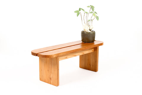 #2081 — Custom Modernist California Heart Redwood Rift Bench — Indoor / Outdoor — White Oak Detailing