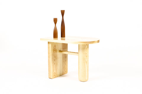 #2065 — Custom Modernist Rectangular Side / End Table  — Ventana — Ash + White Oak
