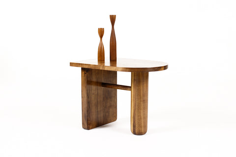 #2066 — Custom Modernist Rectangular Side / End Table  — Ventana — Walnut + White Oak
