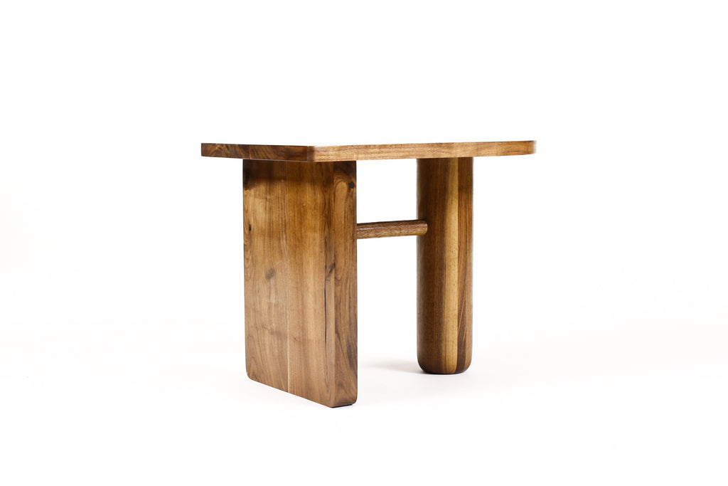 #2066 — Custom Modernist Rectangular Side / End Table  — Ventana — Walnut + White Oak