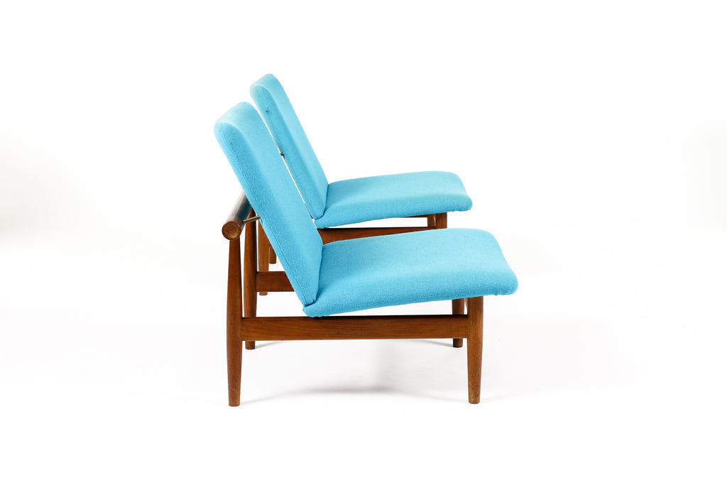 #2096 – Danish Modern / Mid Century Teak ‘Japan’ Lounge Chairs – Finn Juhl for France + Son — Pair — Restoration Included