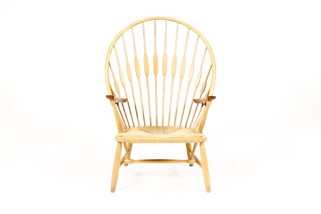 #2095 – Danish Modern / Mid Century Peacock Lounge Armchair– Hans Wegner for Johannes Hansen —  Ash + Teak